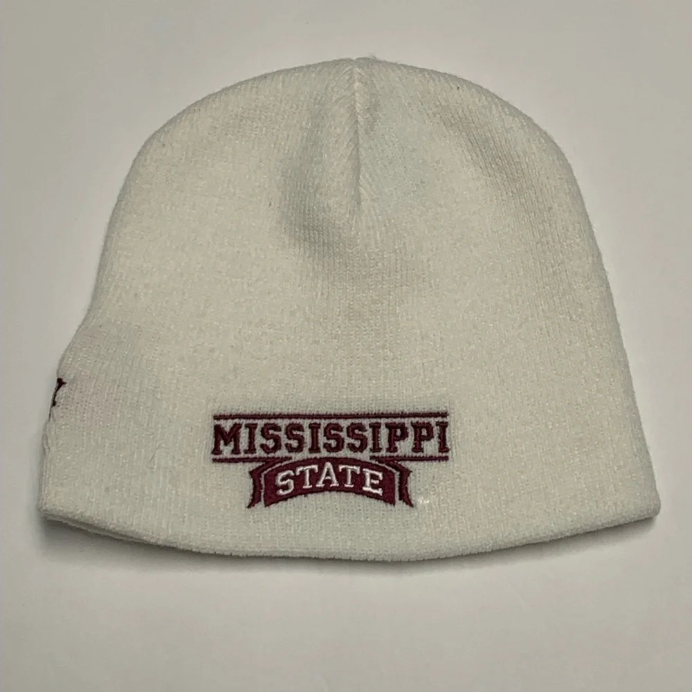 Adidas Mississippi State Unisex Beanie Kids Youth One Size White Knit Hat